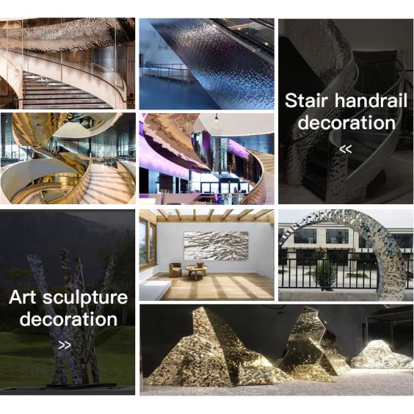 OEM Water Ripple Sheet Wave Bright Corrugated Stainless Steel Metal Plate