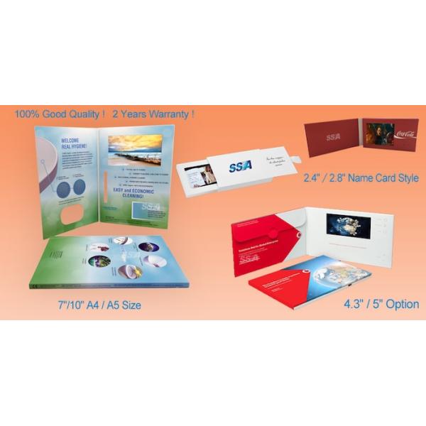 CMYK Printing Digital Lcd Video Brochure With Magnetic Switch / Light Sensor