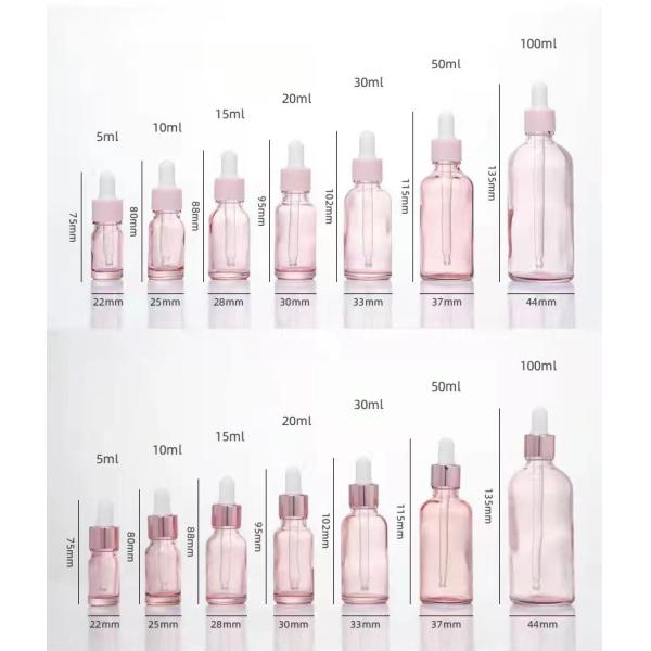 30ml 50ml 100ml Pink Cosmetic Dropper Bottle Hair Oil Dropper Bottle BPA Free