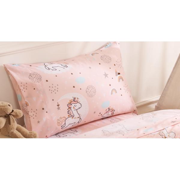 Pink Unicorn Toddler Microfiber Bedding Set - 4 Piece Comforter & Sheets