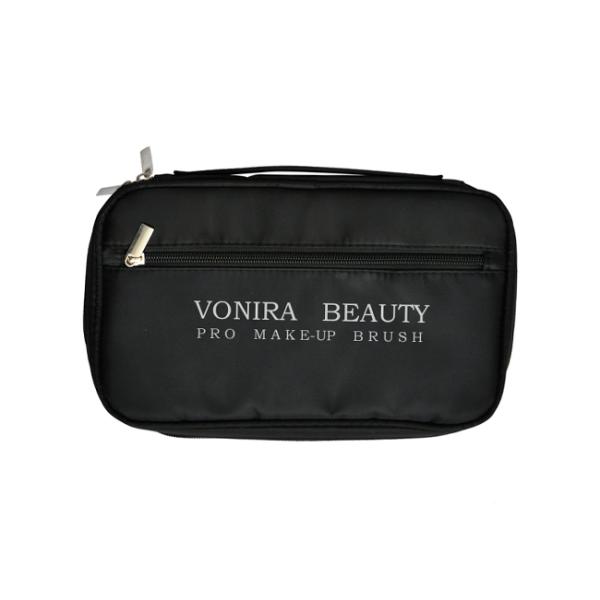 Professional Multifunction Makeup Brush Zipper Bag Folio Case Cosmetic Handbag