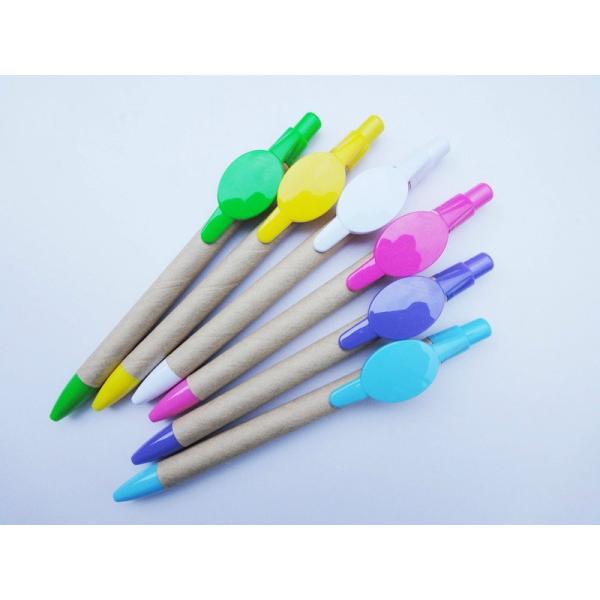 cheap retractable eco-friendly plastic advertising Paper pen for sales