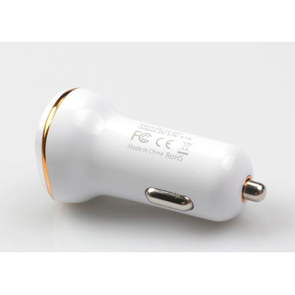 5V 3.1A Car Charger Adapter With Dual Port PC Material OEM Accepted Silver Blue Black