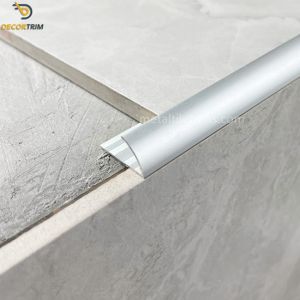 China Round Chrome Metal Tile Edge Trim Aluminum Alloy 6063 Finishing on sale