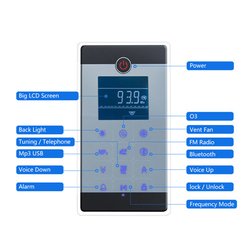 IPX5 Waterproof Steam Shower Control Panel Size 10.1*17.9cm Gross Weight 1.5kg