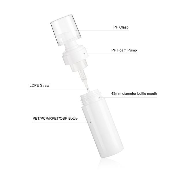 ODM Foaming Cleanser Bottle 150ML 5 Oz Foam Bottles For Facial Wash
