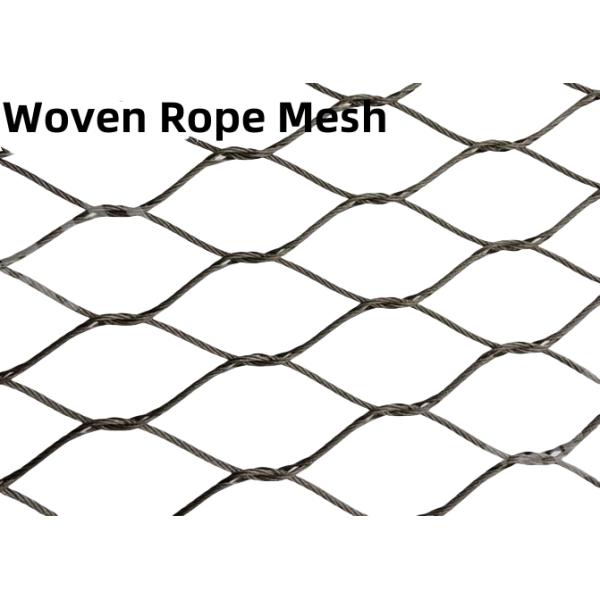 Inox 304 Flexible Woven Rope Mesh For Safety Handrail Fence