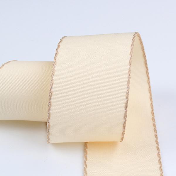 10mm-38mm Stitched Polyester Grosgrain Ribbon ISO9001 Solid Pattern