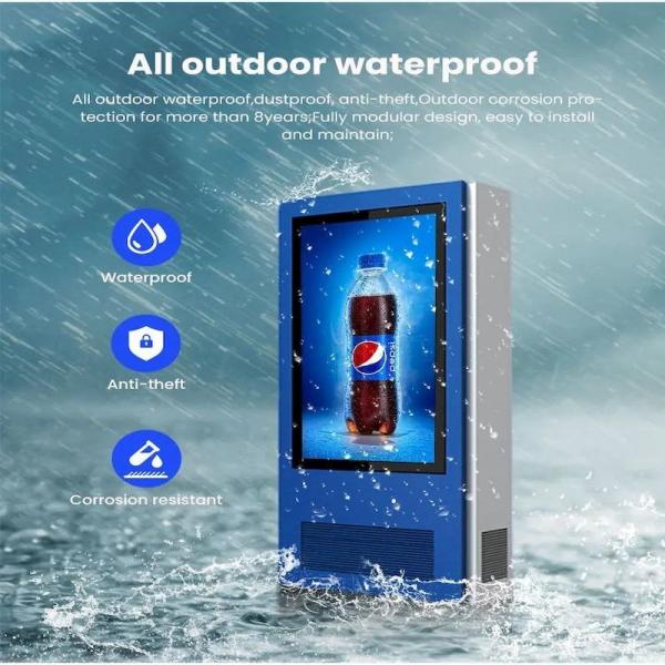 4K LCD Advertising Display Outdoor Digital Totem Floor Stand Waterproof