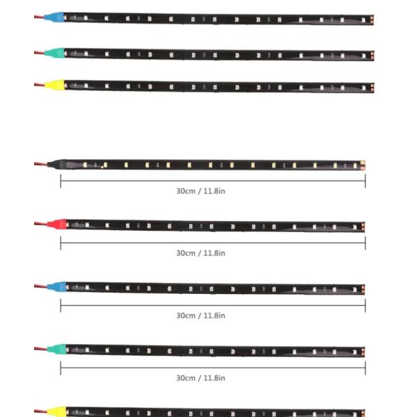 30cm Car Headlight LED Tube Strip 3528 Patch Emergency Warning Light