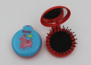 China Lady Travel Makeup Mirrors In Stadium And Subway , Folding Hairbrush With Mirror wholesale