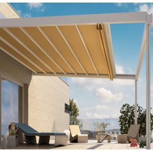 Electric 12m Width Aluminum Retractable Pergola Electric Canopy RGB Lights