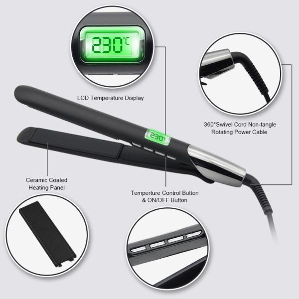 Fast Heating FCC 300F Ceramic Plate Hair Straightener Home Use