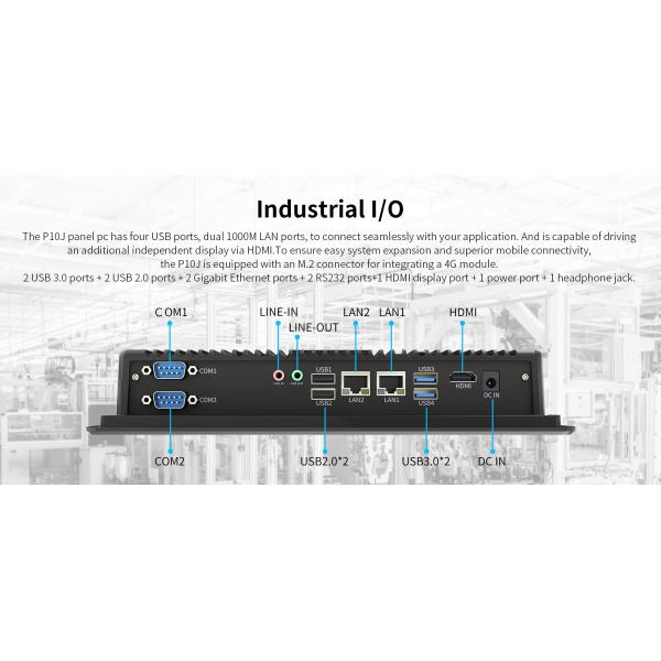 -20 °C to 60 °C ONERugged P10J 10 Inch Touch Screen Panel PC for Extreme Environments