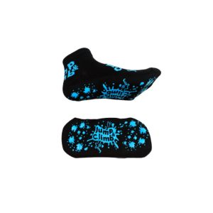 China Medium Black Non Slip Grip Socks Soft Cotton Slippers Gripper Custom Bounce Socks on sale