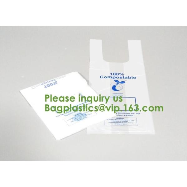 100% Biodegradable Compostable Plastic T-Shirt Vest Bag For Shopping,Home,Decoration,Wedding,Supermarket,Restaurant,Bake