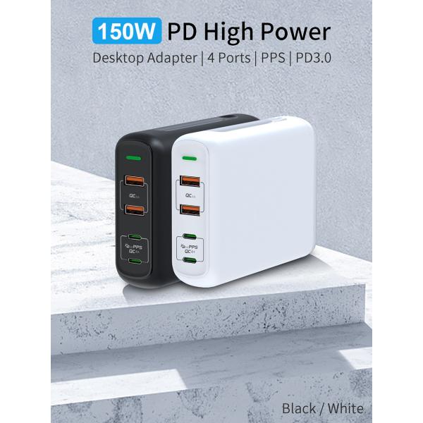 150W PD GaN USB C Charger QC 4.0 3.0 Dual Type C 100W PPS Charging Adapter