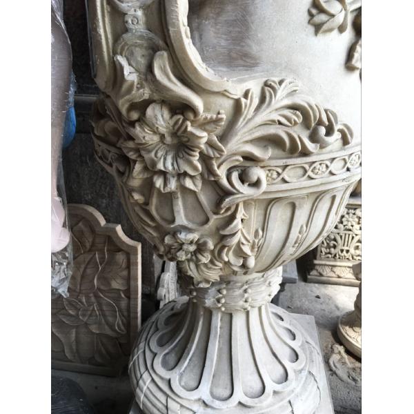 White Resin Fairy Garden Ornaments , European Style Cast Iron Flower Pots