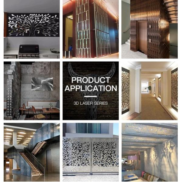 Versatile 3D Laser Stainless Steel Sheets Architectural Grade 3D Stainless Steel Art Panels