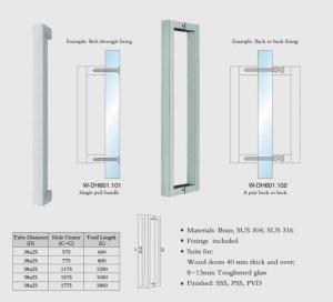 China square tub W-DH601 back to back SUS304 Stainless Steel entry door handles set  glass door  handle wooden door handles wholesale