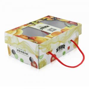 China Custom Design Corrugated Cardboard Gift Box With Handles For Fruit And Vegetables wholesale