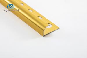 China 6063 Aluminum Corner Profiles Round Shape Gold Color For Wall Trimming wholesale