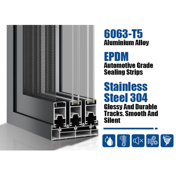 Double Glazed Soundproof Aluminum Horizontal Sliding Folding Door