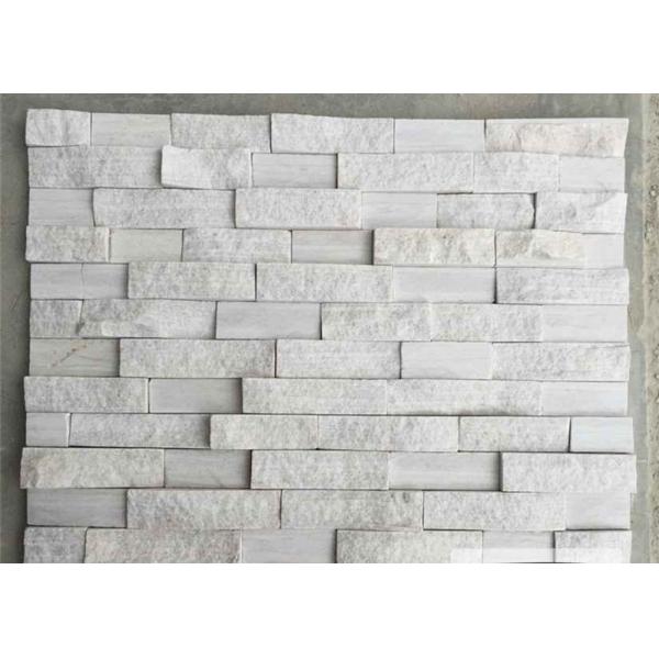 Natural Snow White Marble Stone Veneer Ledge Stone 60x15 40x15 Z Shape