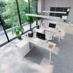 Streamlined Design Single Office Desk With Storage Cabinet for Commercial