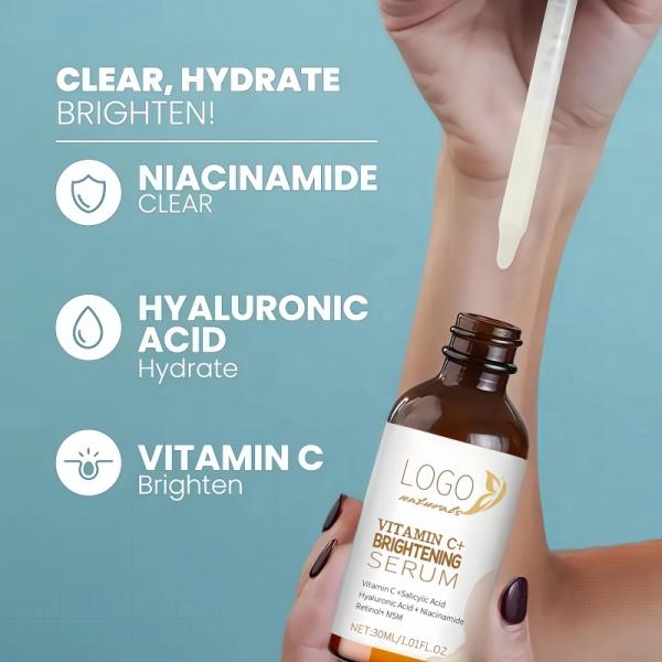 Wholesale Private Label Vegan Vitamin C Serum Anti-Aging Anti-Wrinkle Custom LOGO Rejuvenating Whitening Face Skin Cruelty Free