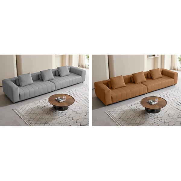 Minimalist Italian Leather Sofa Piano Key For Living Room Corner
