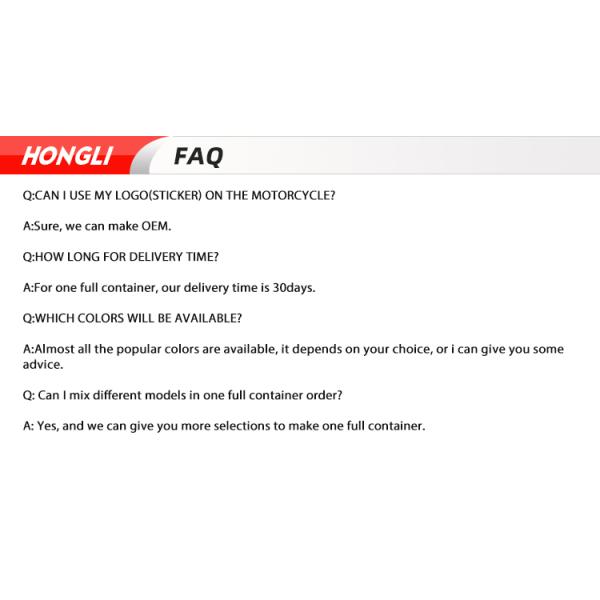 Customized 50cc 70cc 110cc Street Bike Motorcycle Four Stroke Air Cooled