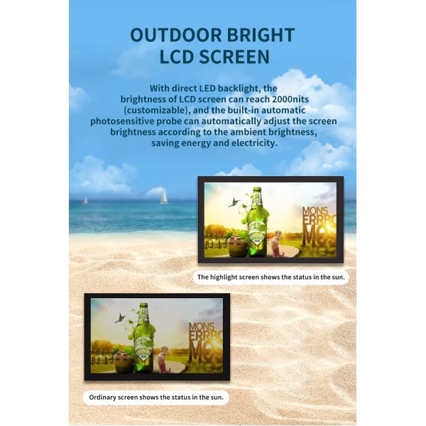 Vga / Dvi / Usb Inputs Touch Screen Lcd Digital Signage 55" For Advertising