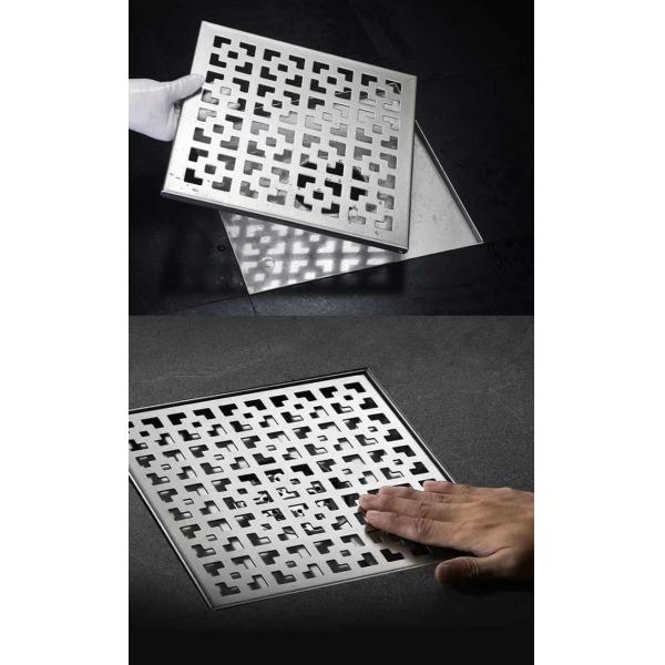 6" 7.9" 11.8" Stainless Steel Square Shower Drain With Brush Polishing Finish