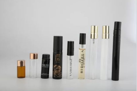 Various color SGS 10ml Glass Perfume Vial Aluminum Sprayer Cap Make UP Packaging