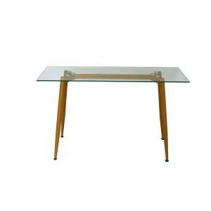 Y Shape Frame 710mm Height Dining Table Tempered Glass Top