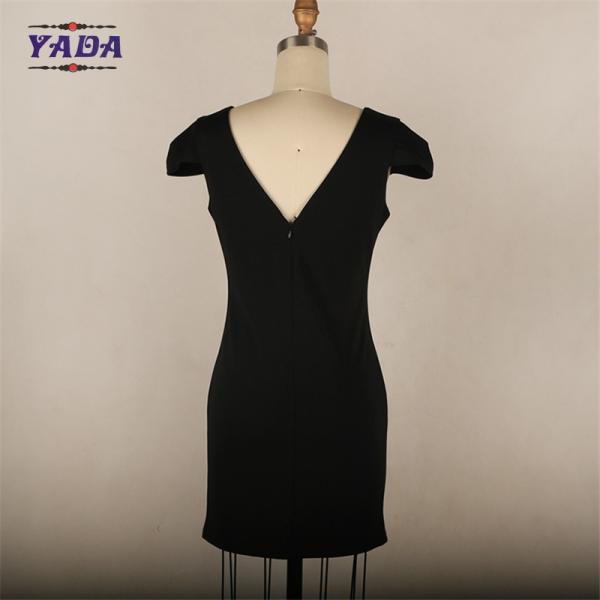 Elegant ladies bodycon open back midi latest party designs v neck dress woman clothes in cheap price