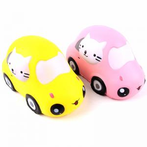 China Boys Funny Gift Stress Relieve Kitty Car Educational PU Foam Slow Rising Squishy Toys on sale