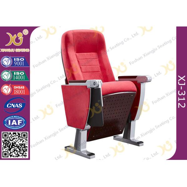 ABS Folding Pad Auditorium Floor Mounted Chairs Die Casting Aluminum Alloy Legs