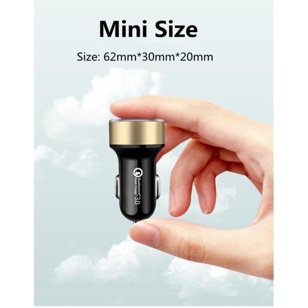 LCD Type C Car Charger PD 6A 36W QC3.0 For IPhone Huawei Xiaomi