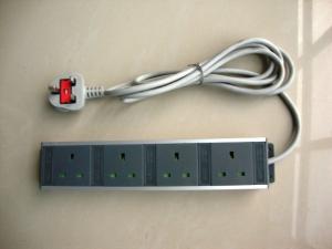 China Black UK 4 Socket Electrical Extension Cord , Rack Mount Power Distribution Unit wholesale