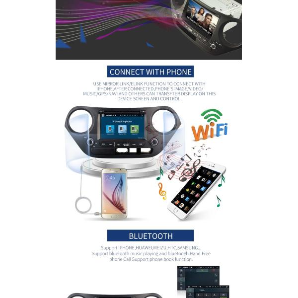 Mirror Link SWC Hyundai Elantra Dvd Player , Built - In GPS Hyundai Portable Dvd Player