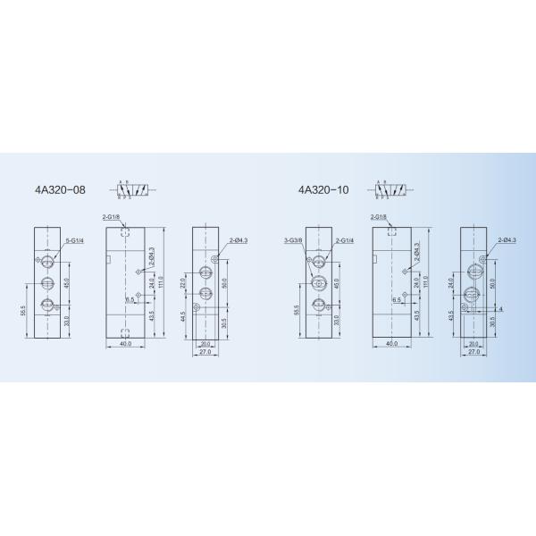 Normally Closed Pneumatic Solenoid Valve 4V100 ~ 400 Series 5 / 2 Way Threaded