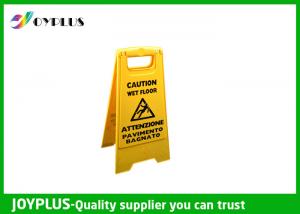 China Yellow Plastic Caution Sign Board / Portable Sign Stands Eco Friendly 62x30cm wholesale