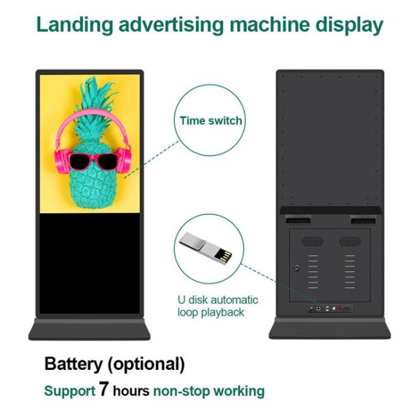 3840x2160 Digital Signage Vertical LCD AD Player 65in Android OS