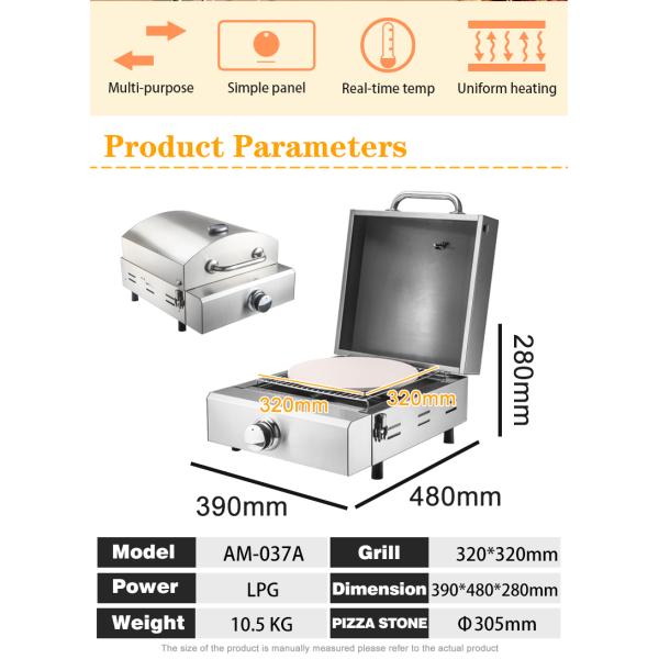 AM-037A Gas Pizza Oven Portable Camping Pizza Grill Outdoor Garden Gas Oven Arrival