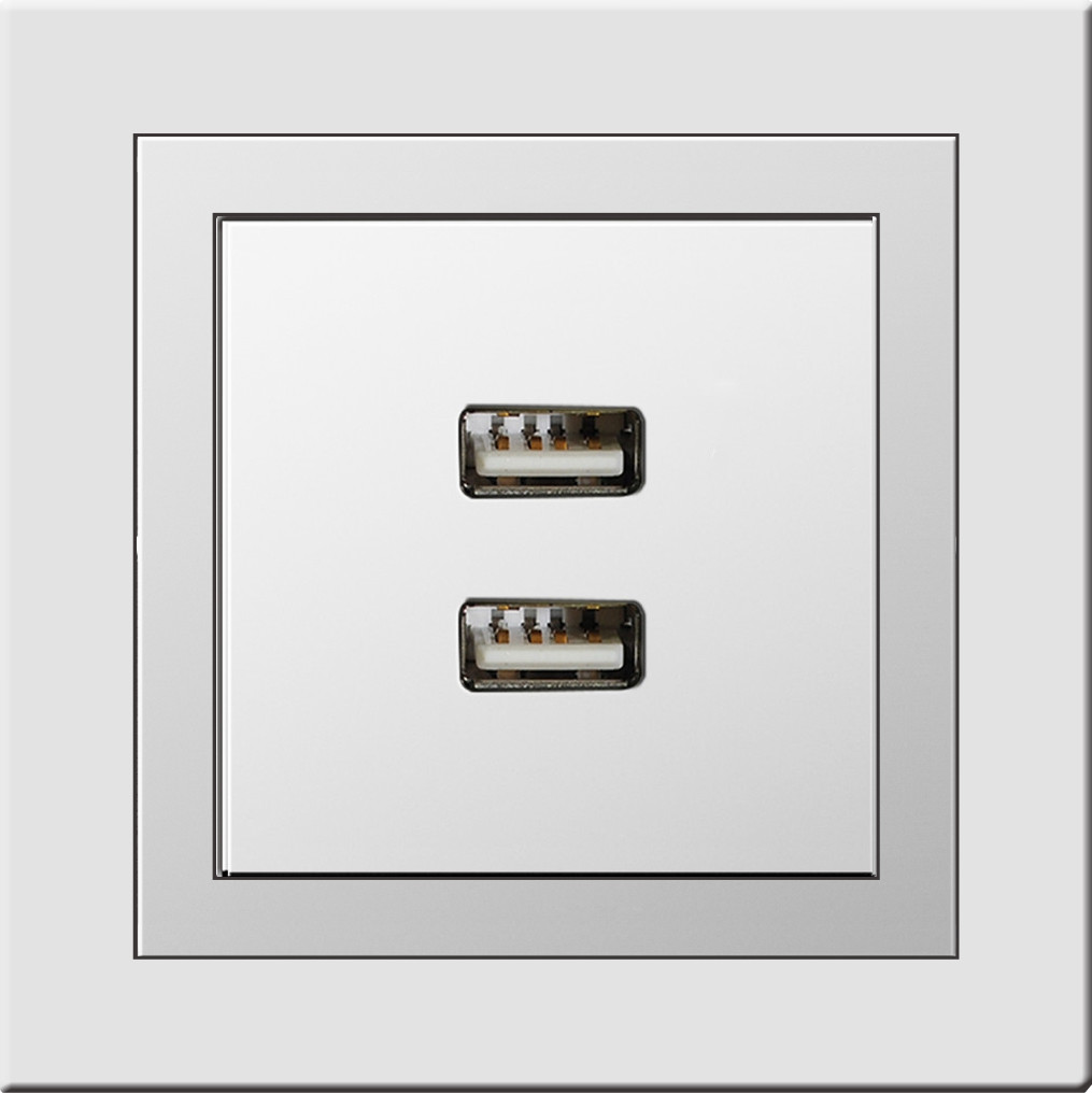 China Laffey USB Charger Socket , Dual Usb Wall Socket 100-240V AC wholesale