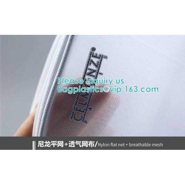 Mesh & PU leather cosmetic bag for promotion beautiful packing,polyester plain mesh makeup cosmetic bag eco friendly pac