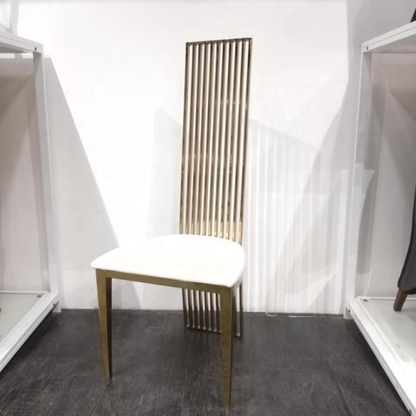 Gold Brass Stainless Steel High Back Wedding Chairs