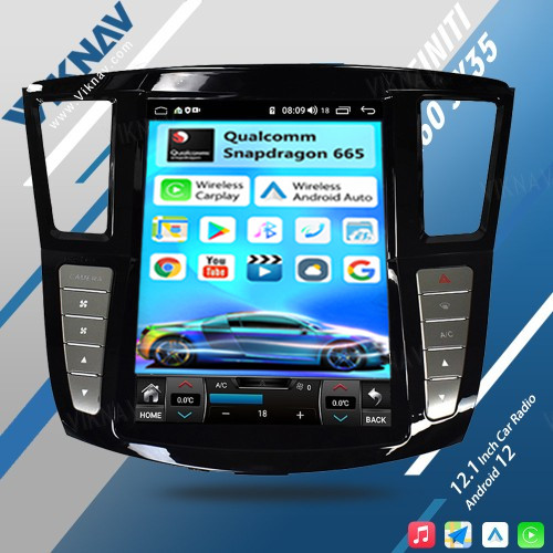 Viknav 12.1 Inch Car Multimedia Stereo Radio For Infiniti QX60 JX35 2012-19